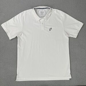 Vice Golf Polo Shirt Men XL White Classic Fit Embroidered Logo Short Sleeve